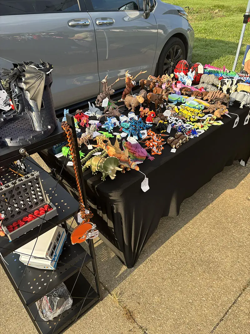 A collection of 3D printed items available to purchase from SKBP3D LLC