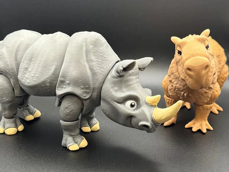 Rhino and Capybara Animal Friends