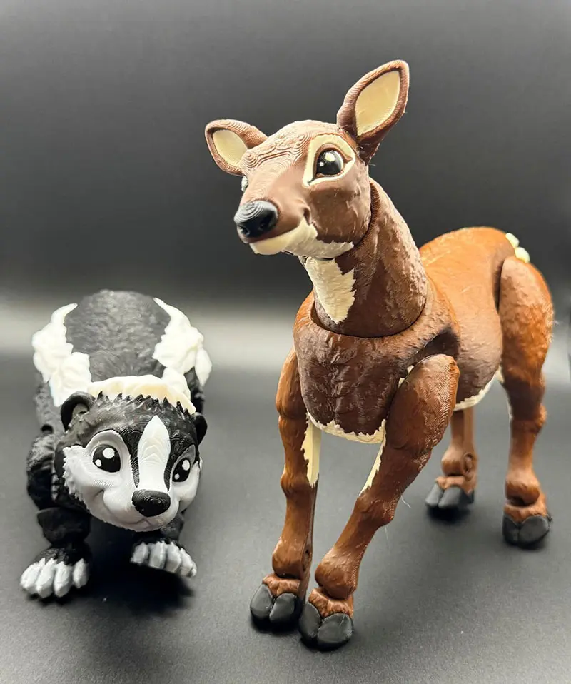 Skunk and Doe Animal Friends